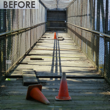 before renovation, before FRP, beach access bridge